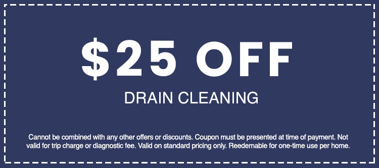  off drain cleaning coupon from AAA Advanced Plumbing & Drain, highlighting promotional offer details and terms for customer savings.